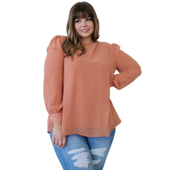 🧡🧡🧡 Zenana Once Upon A Time Plus Size Chiffon Blouse 🧡🧡🧡 - Picture 1 of 11